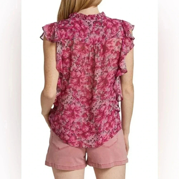 Paige Silk Genie VNeck Ruffled Blouse - Picture 5 of 12